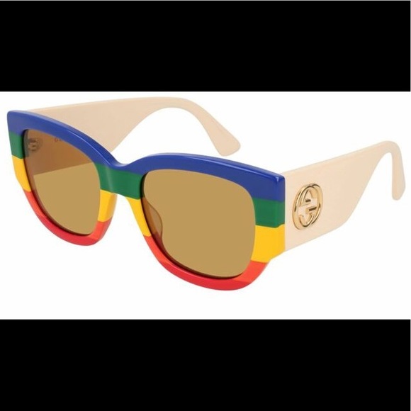 Gucci Accessories - AUTH Gucci Multicolor Rainbow Style Sunglasses